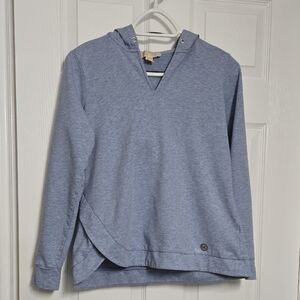 Michael Kors Light Blue V-Neck Hooded Sweater